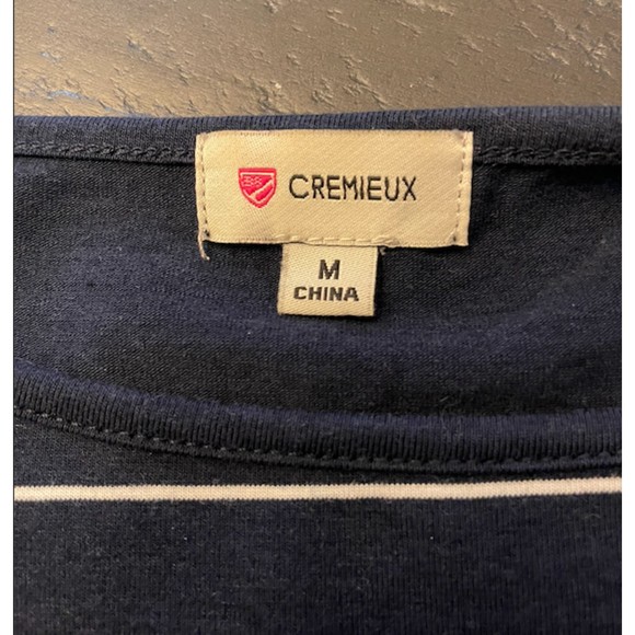 Cremieux Navy and White Stripes Top- Sz M - Picture 2 of 7
